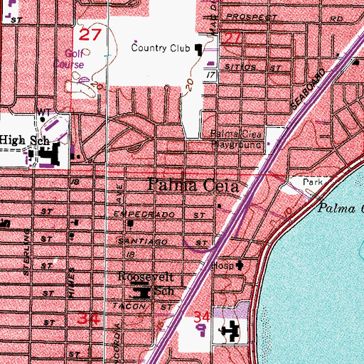 Topographic Map of Palma Ceia Park, FL