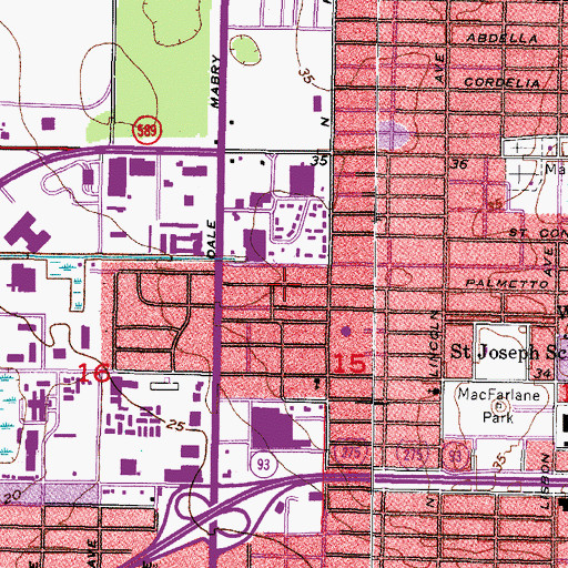 Topographic Map of Park West, FL