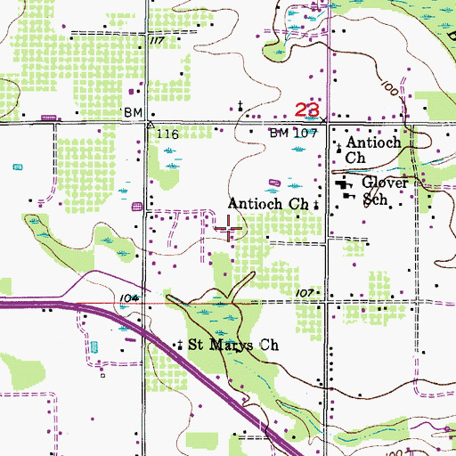 Topographic Map of Patricks Way Estates, FL