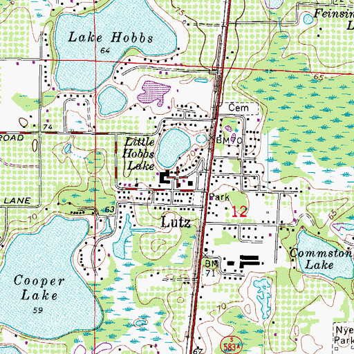 Topographic Map of West North Tampa, FL