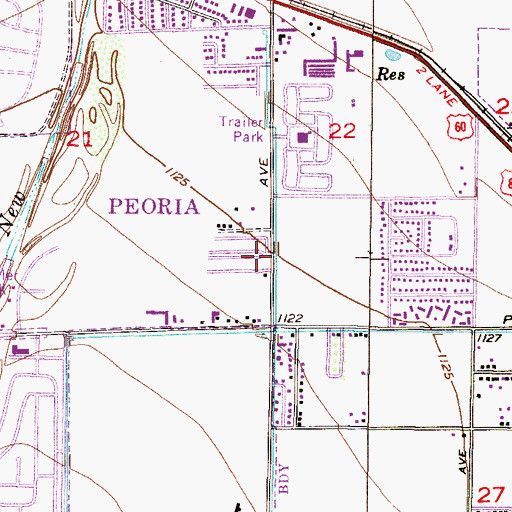 Topographic Map of El San Juan Trailer Park, AZ