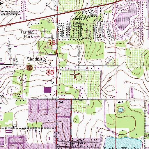 Topographic Map of Winston Manor, FL