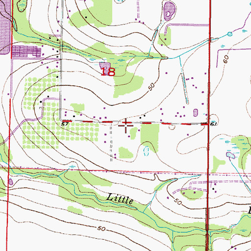 Topographic Map of Sand Ridge Estates, FL