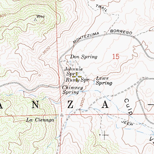 Topographic Map of Rusty Spring, CA