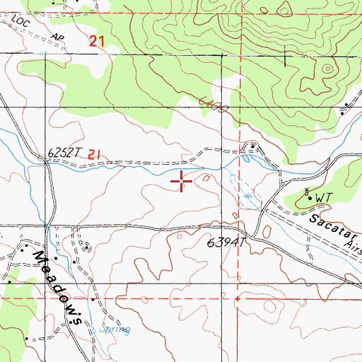 Topographic Map of Sacatar Canyon, CA