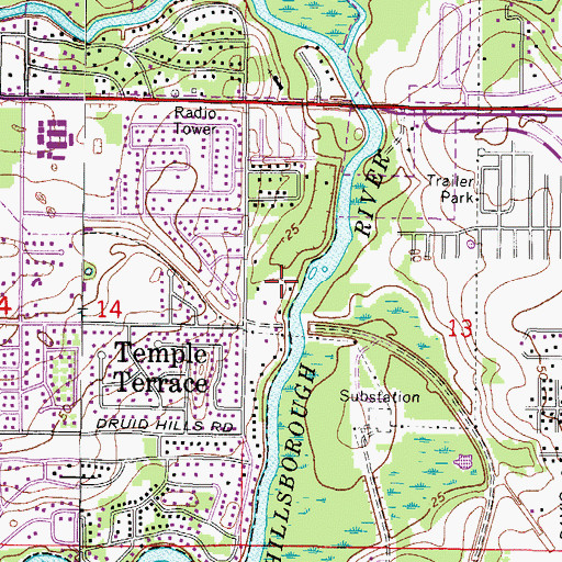 Topographic Map of Silver Oaks, FL