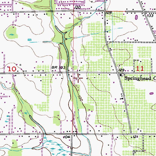 Topographic Map of Simmons Acres, FL