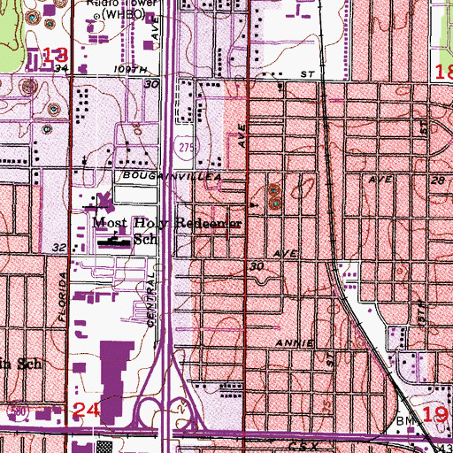 Topographic Map of Sonoma Heights, FL