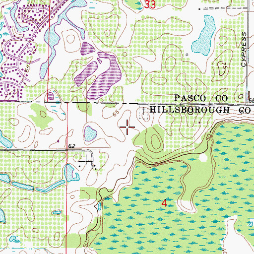 Topographic Map of Southern Acres, FL