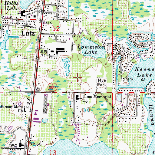 Topographic Map of Sunset Manor, FL