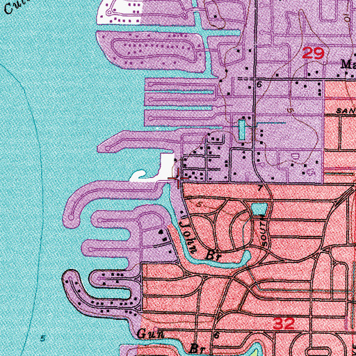 Topographic Map of Sunset Park Isles, FL