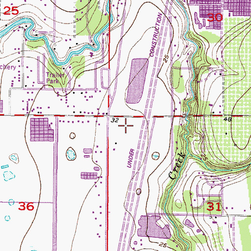 Topographic Map of Symmes Acres, FL