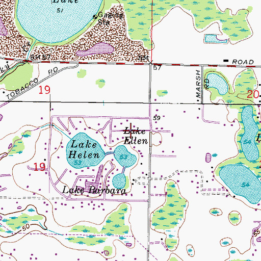 Topographic Map of Triple Lake Shores, FL