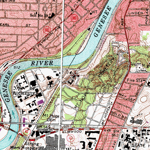 Topographic Map of Fairchild Hall, NY