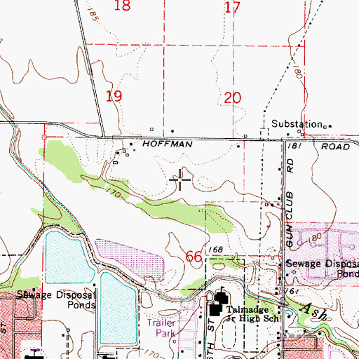 Topographic Map of Ash Creek Intermediate School, OR
