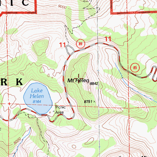 Topographic Map of Mount Helen, CA