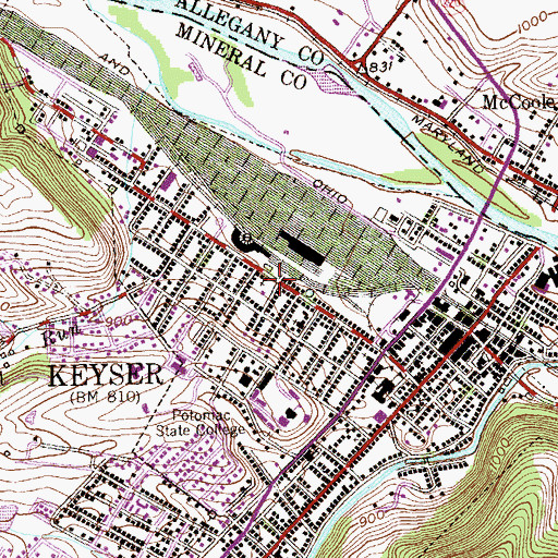 Topographic Map of Keyser Headstart, WV