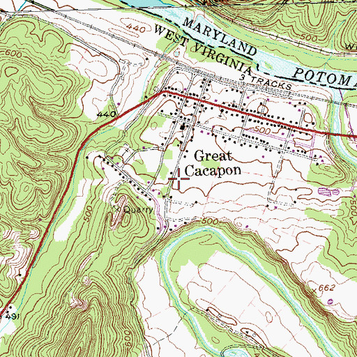 Topographic Map of Peoples Christian Academy, WV
