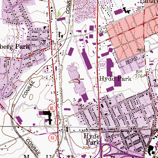 Topographic Map of Fairgrounds Square Mall, PA
