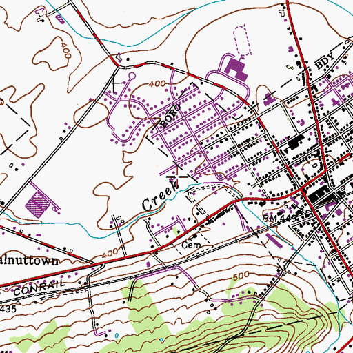 Topographic Map of Fleetwood Community Pool, PA