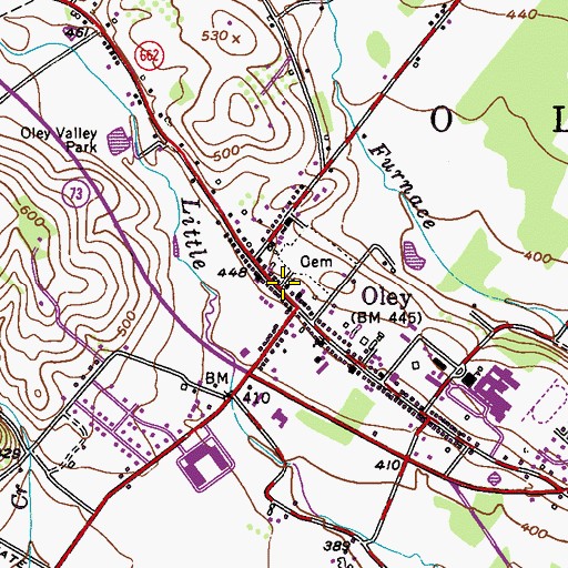 Topographic Map of Friedens United Church of Christ, PA