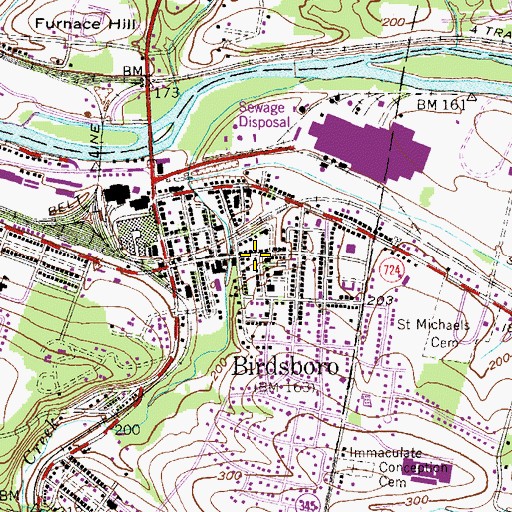 Topographic Map of Alice Focht Memorial United Methodist Church, PA
