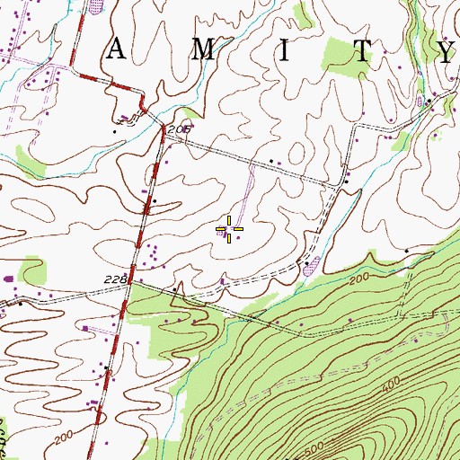 Topographic Map of Amity Township Athletic Club, PA
