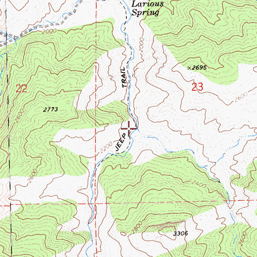 Topographic Map of Sampson Creek, CA