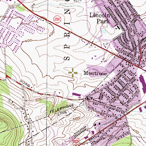 Topographic Map of Beverly Heights, PA