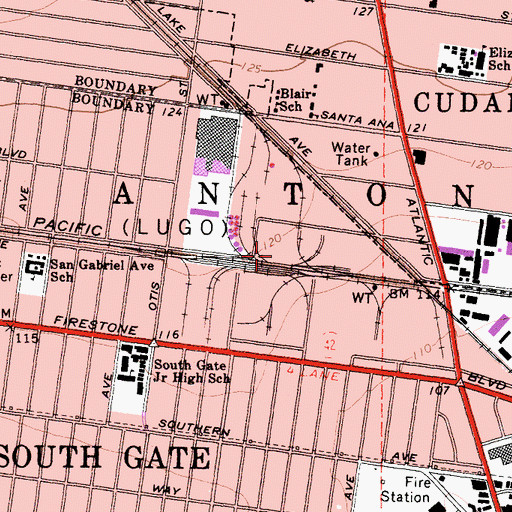 Topographic Map of San Antonio, CA