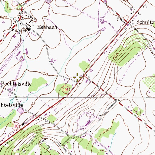 Topographic Map of Calvary United Church of Christ, PA