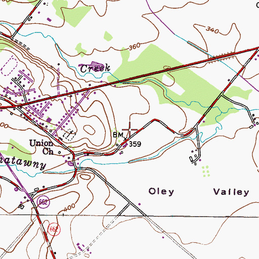 Topographic Map of Charmingdale, PA