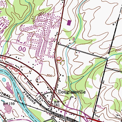 Topographic Map of Douglassville Post Office, PA