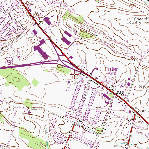Topographic Map of Dunn Community Center, PA
