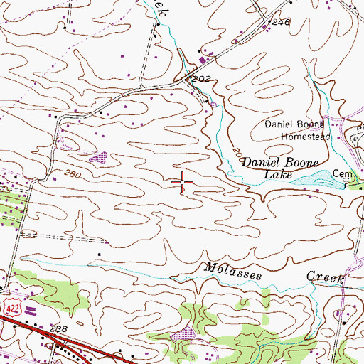 Topographic Map of Exeter Township Precinct 2, PA