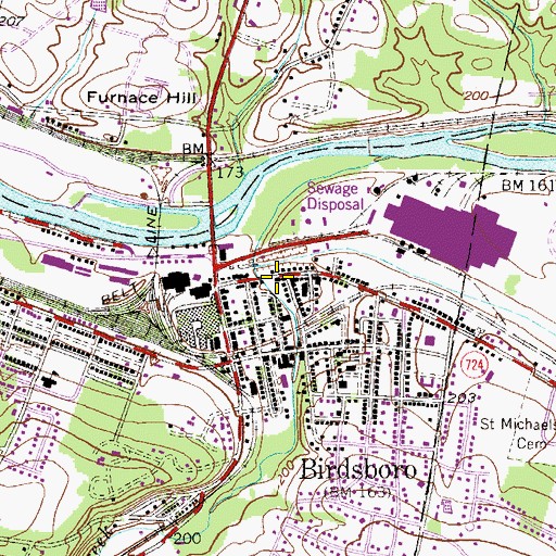 Topographic Map of Mainbird Park, PA