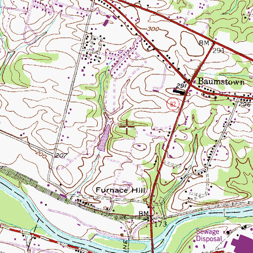 Topographic Map of Pioneer Crossing Landfill, PA