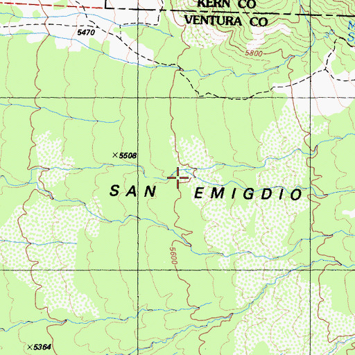 Topographic Map of San Emigdio Mesa, CA
