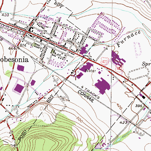 Topographic Map of Robesonia Swimming Pool, PA