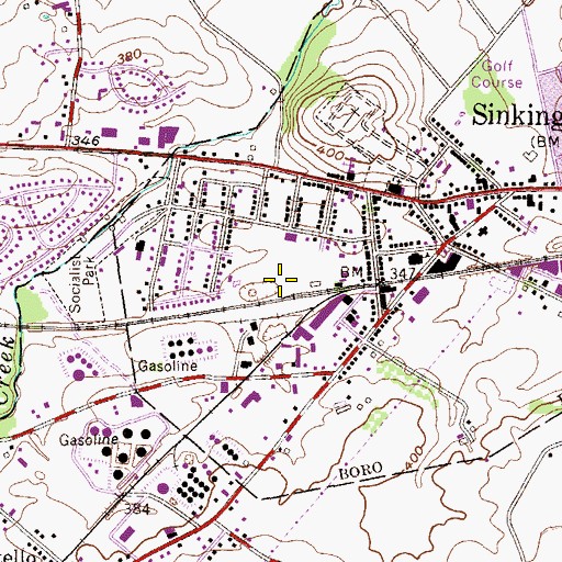Topographic Map of Sinking Spring Area Historical Society, PA