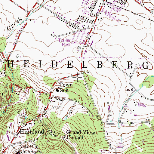 Topographic Map of South Mountain Park, PA