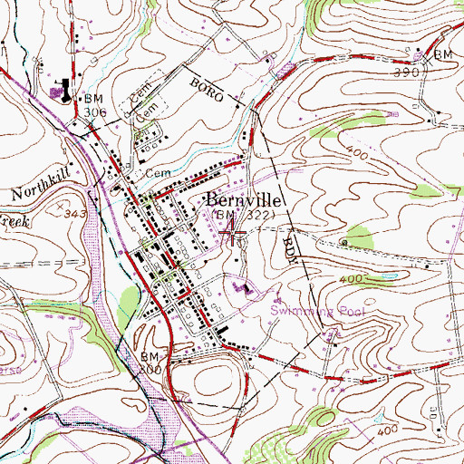Topographic Map of Stanton Clay Park, PA