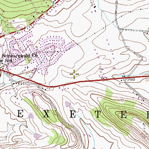 Topographic Map of Saint Catherine of Siena Roman Catholic Church, PA