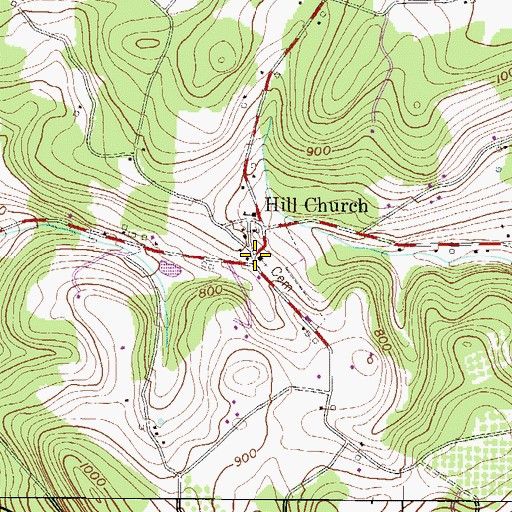 Topographic Map of Saint John-Hill United Church of Christ, PA