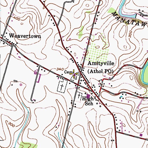 Topographic Map of Saint Pauls United Church of Christ, PA