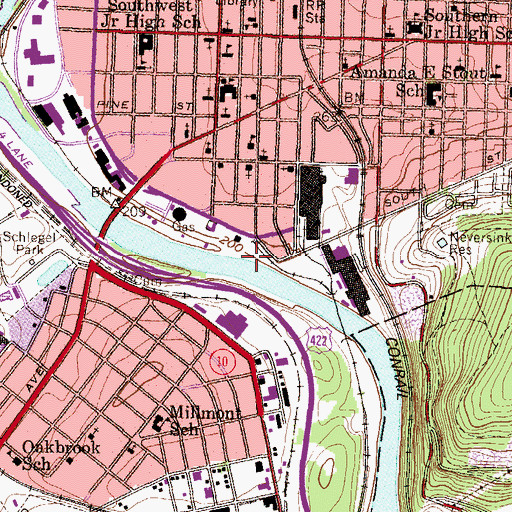 Topographic Map of Millers Lock (historical), PA