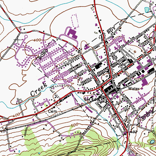 Topographic Map of New Harvest Church of the Assembly of God, PA