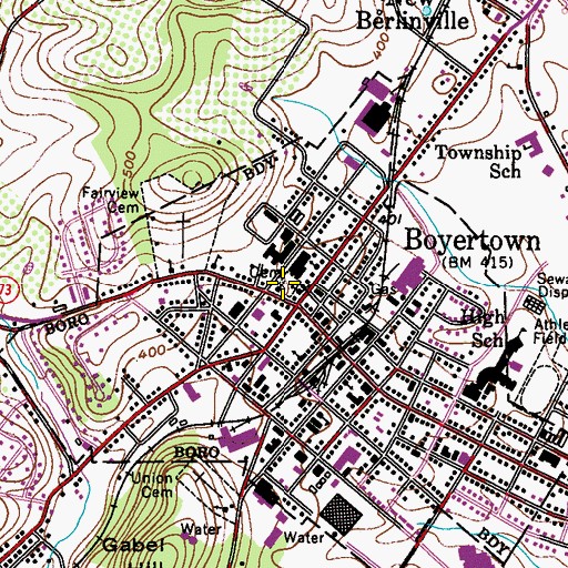 Topographic Map of Good Shepherd United Church of Christ, PA