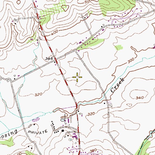 Topographic Map of Green Valley Estates, PA