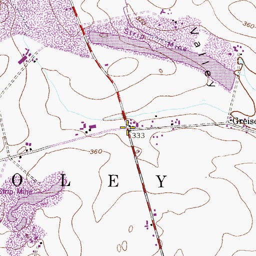 Topographic Map of Griesemersville, PA